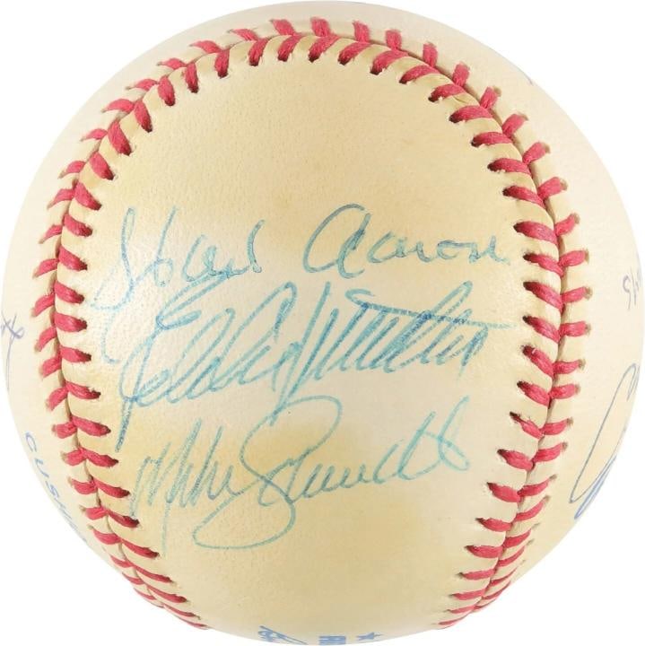 500 Home Run Signed Baseball Mickey Mantle Ted Williams Willie Mays 11 Sigs JSA - 3