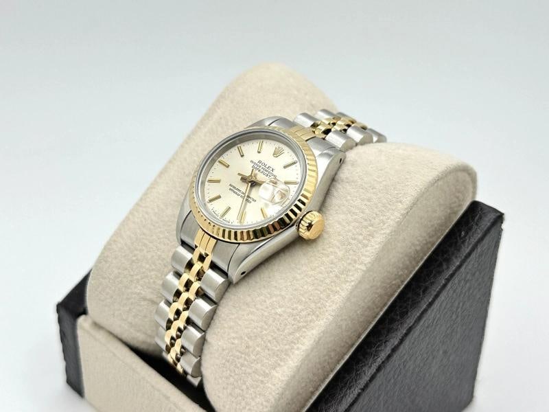 Rolex Ladies Datejust 69173 26mm Silver Dial 18k Yellow Gold Steel Box Paper - 4