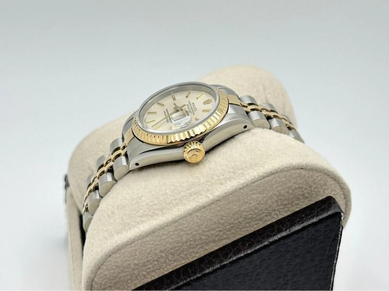 Rolex Ladies Datejust 69173 26mm Silver Dial 18k Yellow Gold Steel Box Paper - 6