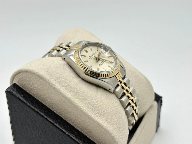 Rolex Ladies Datejust 69173 26mm Silver Dial 18k Yellow Gold Steel Box Paper - 7