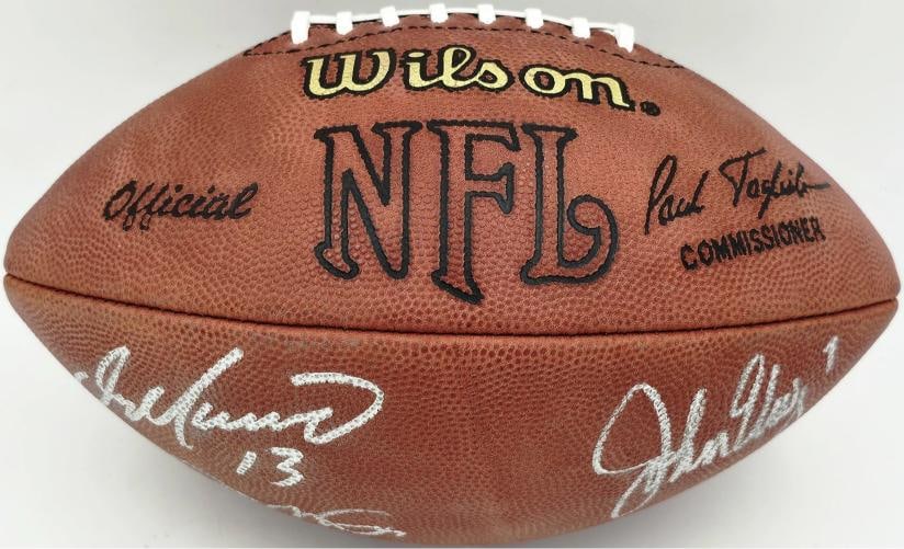 Joe Montana John Elway Dan Marino Signed NFL Game Football Beckett BAS - 4