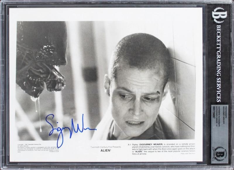 Sigourney Weaver Alien Signed 8x10 Promo Photo Auto Graded 10! BAS Slabbed: Object Type: Photograph,Autograph Authentication: Beckett,Industry: Movies,Original/Reproduction: Original,PRODUCT_COA: Beckett,PRODUCT_SIGNED_BY_NAME: Sigourney Weaver,PRODUCT_SIGNED_BY_BRAND: