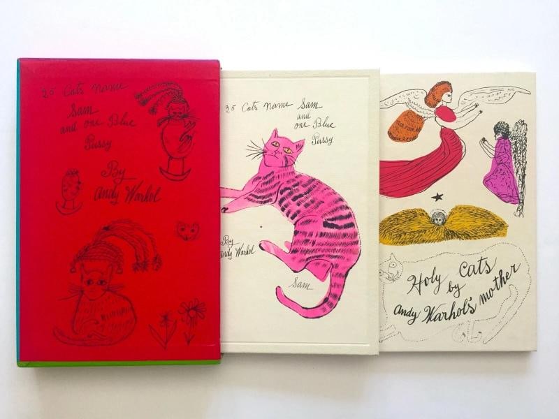 ANDY WARHOL RARE 1987 1ST ED "25 CATS NAME SAM" COLLECTOR'S SLIPCASE 2 BOOK SET - 2
