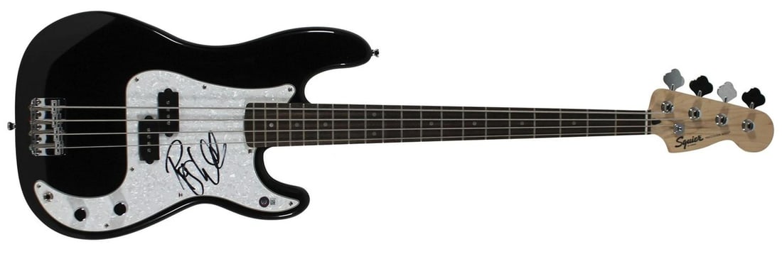 Roger Waters Pink Floyd Signed Black Fender Squier Bass Guitar BAS #AC78236 - 2