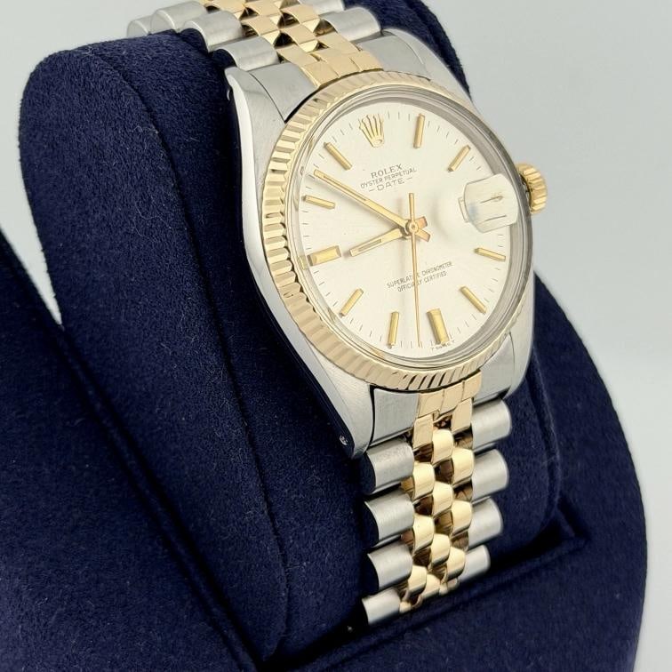 Rolex Date 1500 34mm Silver Dial 18k Yellow Gold Stainless Steel Jubilee - 2