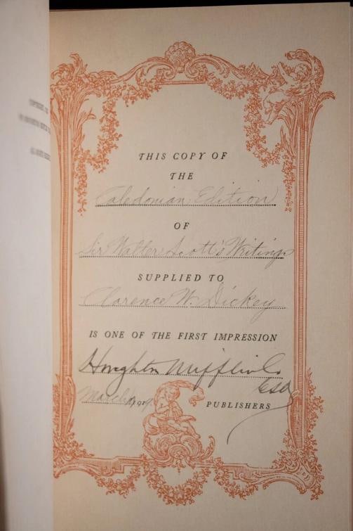 Works of Sir Walter Scott with Manuscript and Signed Engraving / 1912 - 9