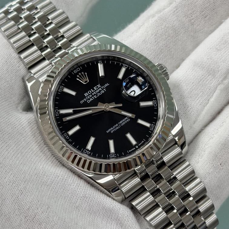 Rolex Datejust 41 126334 41mm Black Dial 18k White Gold Steel Jubilee Box Paper - 2
