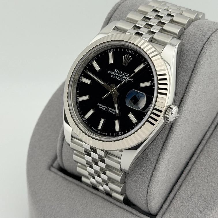 Rolex Datejust 41 126334 41mm Black Dial 18k White Gold Steel Jubilee Box Paper - 3