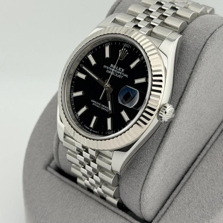 Rolex Datejust 41 126334 41mm Black Dial 18k White Gold Steel Jubilee Box Paper - 5