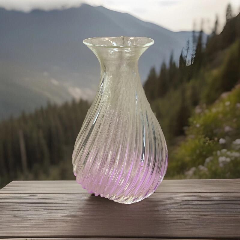 Vintage Pair of Murano Glass Bubble Vases with Sommerso Gold, 1960s Barovier - 11