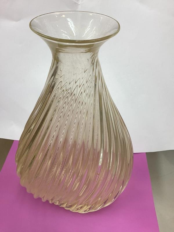 Vintage Pair of Murano Glass Bubble Vases with Sommerso Gold, 1960s Barovier - 5