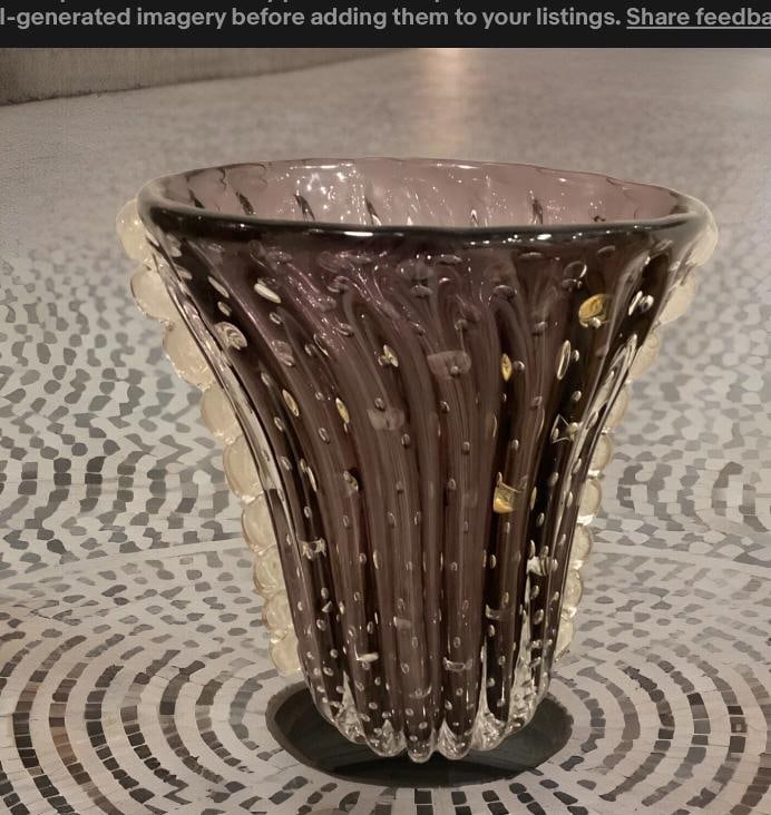 Murano Toso, large Murano glass vase Xxl Vase H15Ã¢â‚¬Â? Heavy Art Gl - 10