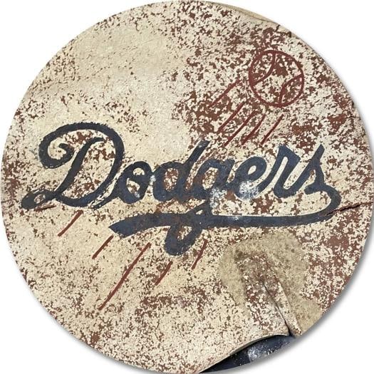 Dodgers Batting on Deck Circle Official 2014 Game Used Dodger Stadium MLB - 2