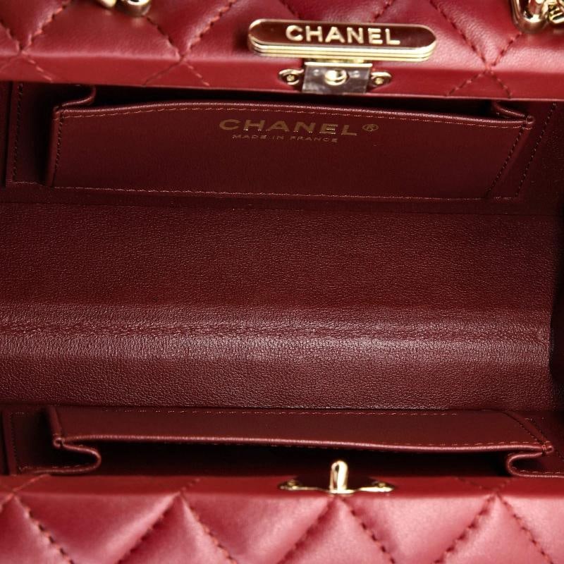 Chanel Top Handle Box Bag Quilted Lambskin Small - 5