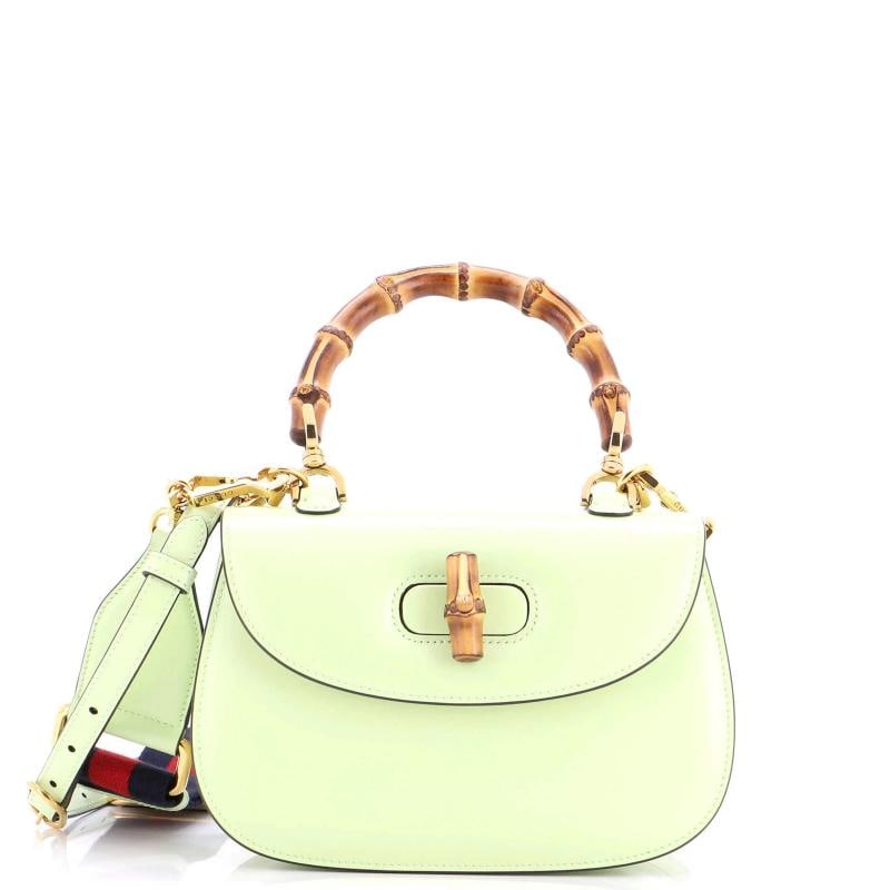Gucci Bamboo 1947 Top Handle Bag Leather Small: Accessories: Mirror With Case, Extra Strap, With Strap Measurements: Handle Drop 4", Height 6", Width 8.5", Depth 3", Strap Drop 17-20" . Condition: Pre-owned - Excellent,Brand: Gucci,Exterior