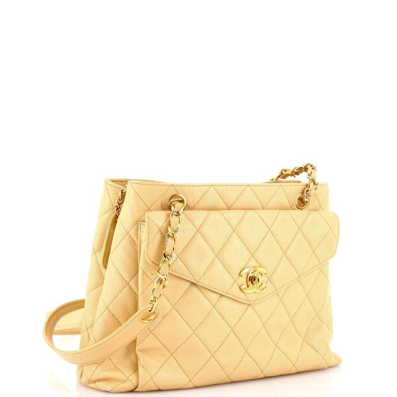 Chanel Vintage Front Pocket Shoulder Bag Quilted Caviar Medium - 2