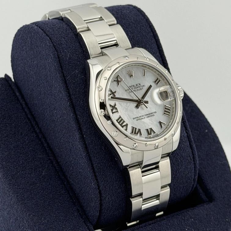 Rolex Datejust Midsize 178344 31mm Mother of Pearl Dial Diamond Bezel Steel - 6