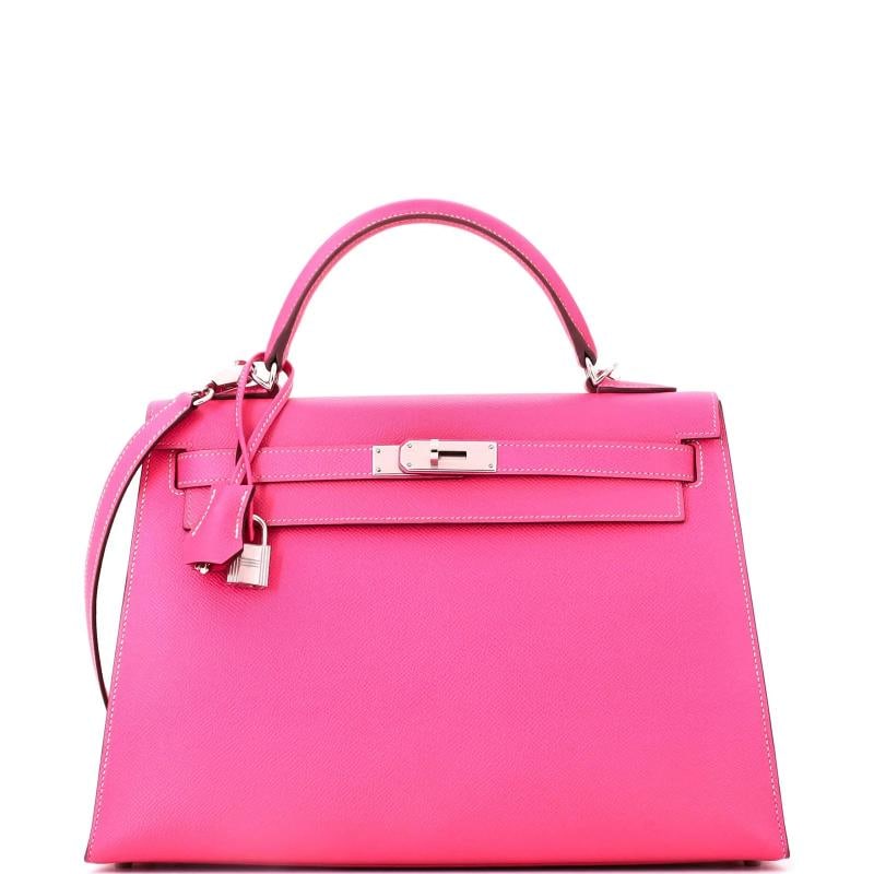 Hermes Kelly Handbag Pink Epsom with Palladium Hardware 32 (1 of 7)