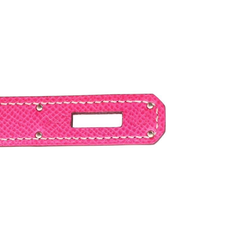 Hermes Kelly Handbag Pink Epsom with Palladium Hardware 32 - 7