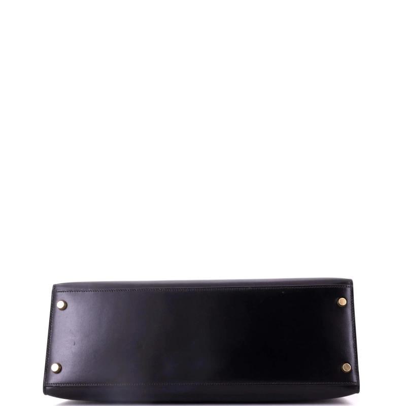 Hermes Kelly Handbag Black Box Calf with Gold Hardware 35 - 4