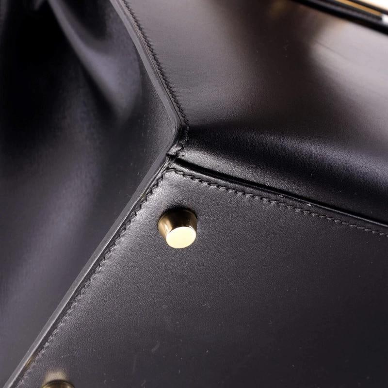 Hermes Kelly Handbag Black Box Calf with Gold Hardware 35 - 8