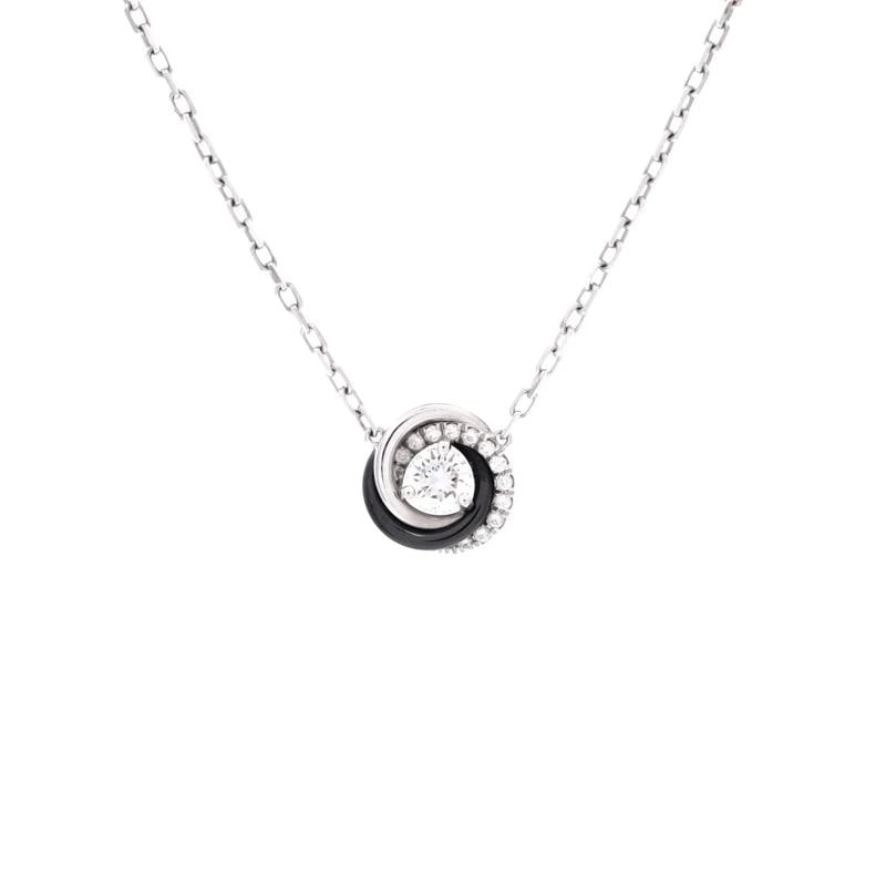 Cartier Trinity Diamond Pendant Necklace 18K White Gold with Diamonds: Condition: Great. Minor wear throughout. Accessories: No Accessories Measurements: Length: 15.0 - 16.25 ", Pendant Length: 8.50 mm, Pendant Width: 8.60 mm Designer: Cartier Model: Trinity Diamond