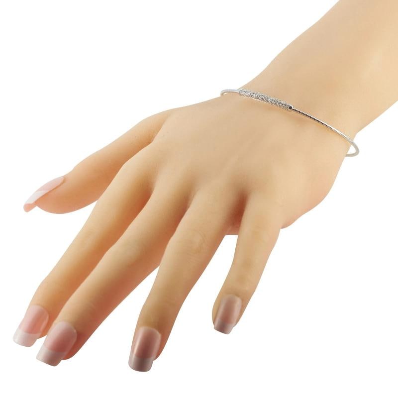 14K White Gold 0.37ct Diamond Bracelet - 2