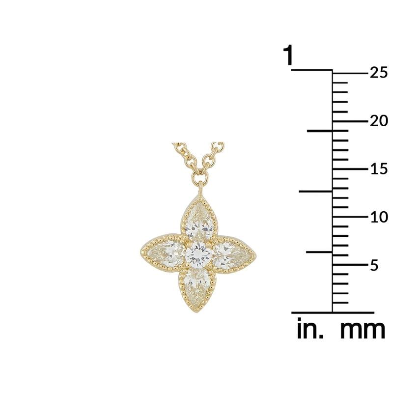 18K Yellow Gold 0.95ct Diamond Necklace - 4