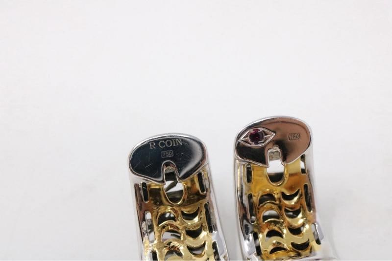 Roberto Coin Zebra 18K White Gold Diamond & Enamel Hoop Earrings - 4