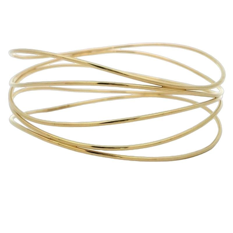 Vintage Tiffany & Co Elsa Peretti Five-Row Wave Bangle in 18k Yellow Gold - 6