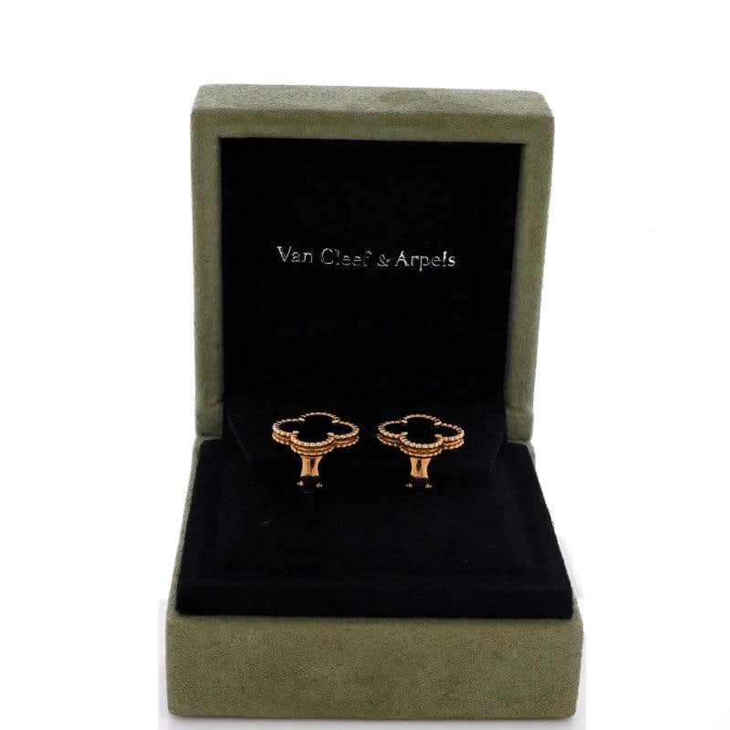 Van Cleef & Arpels Vintage Alhambra Earrings 18K Yellow Gold and Onyx - 2