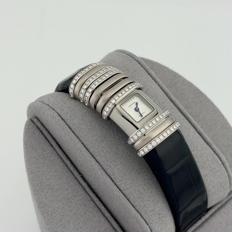 Cartier Declaration 2611 WT000450 18k White Gold 6 Diamond Bars Titanium - 10