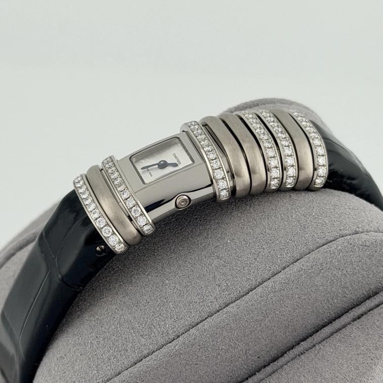 Cartier Declaration 2611 WT000450 18k White Gold 6 Diamond Bars Titanium - 15