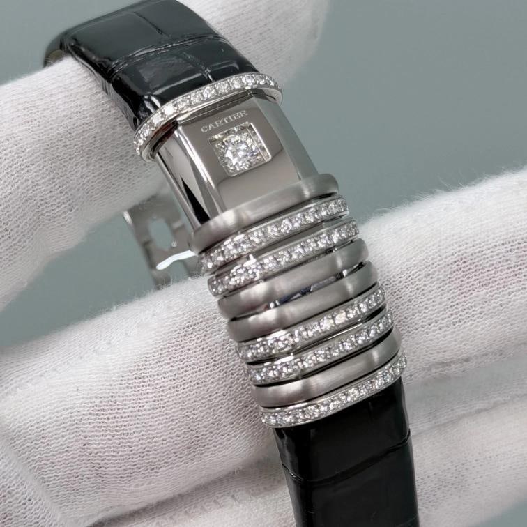 Cartier Declaration 2611 WT000450 18k White Gold 6 Diamond Bars Titanium - 3