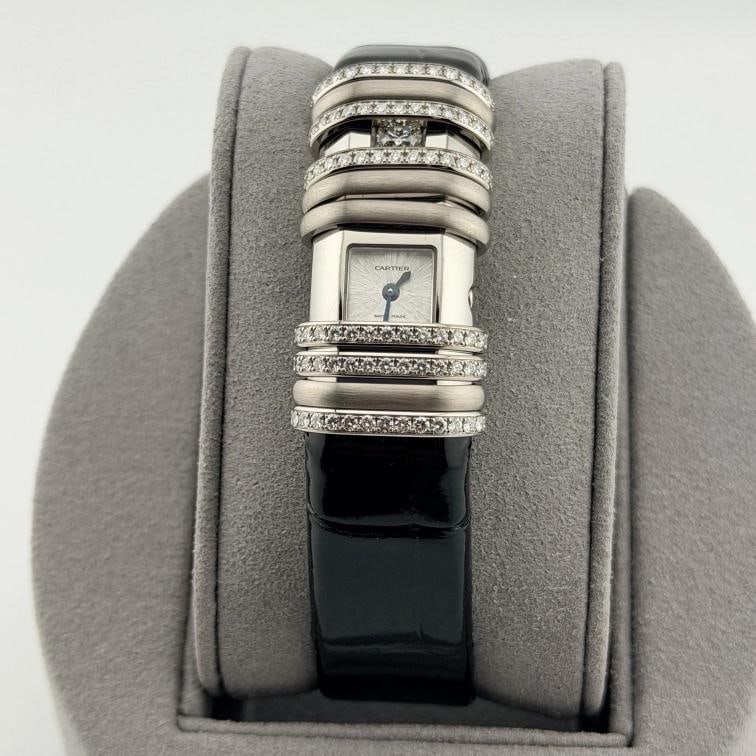 Cartier Declaration 2611 WT000450 18k White Gold 6 Diamond Bars Titanium - 5
