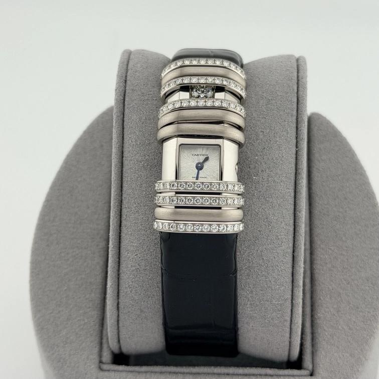 Cartier Declaration 2611 WT000450 18k White Gold 6 Diamond Bars Titanium - 6