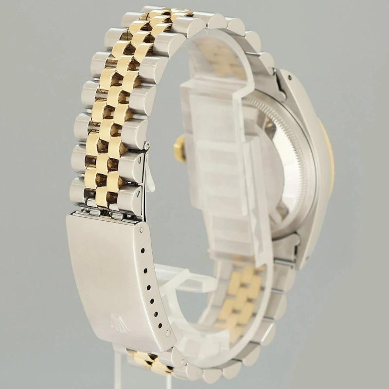 MINT Rolex DateJust 16233 Two Tone Yellow Gold Jubilee Blue Diamond Watch Box - 4