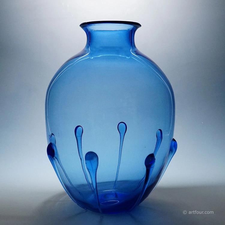 Large Vetro Soffiato Glass Vase by Vittorio Zecchin attr. Murano 1924 - 2
