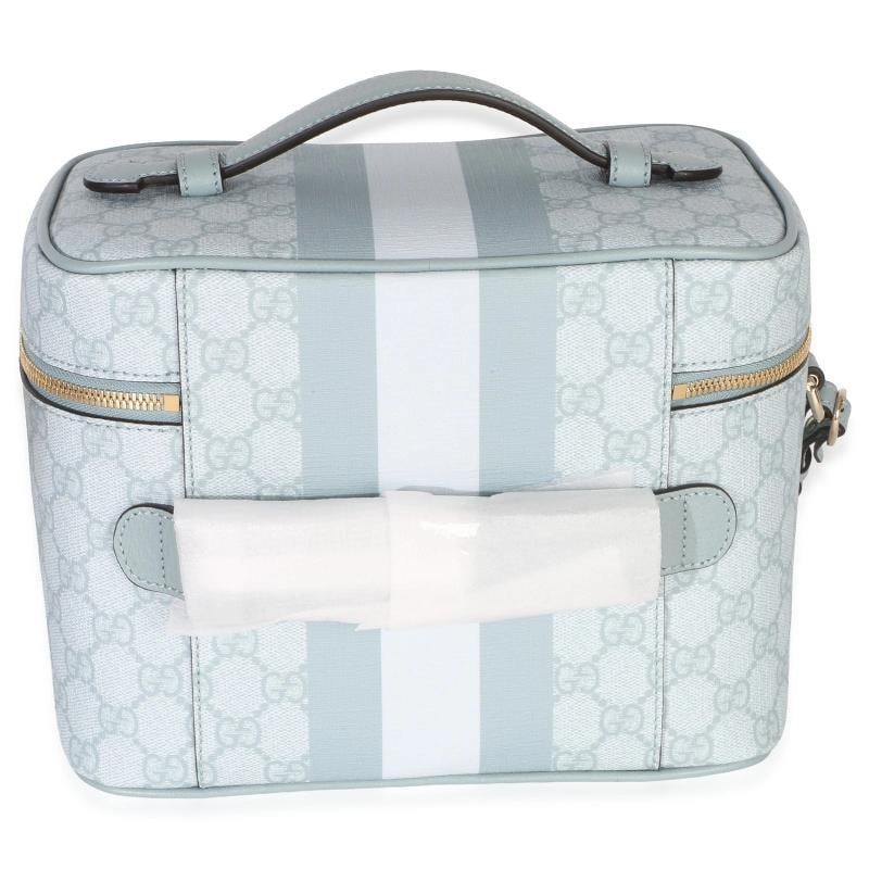 Gucci Light Blue GG Supreme Monogram Dollar Calfskin Medium Savoy Vanity Case - 4
