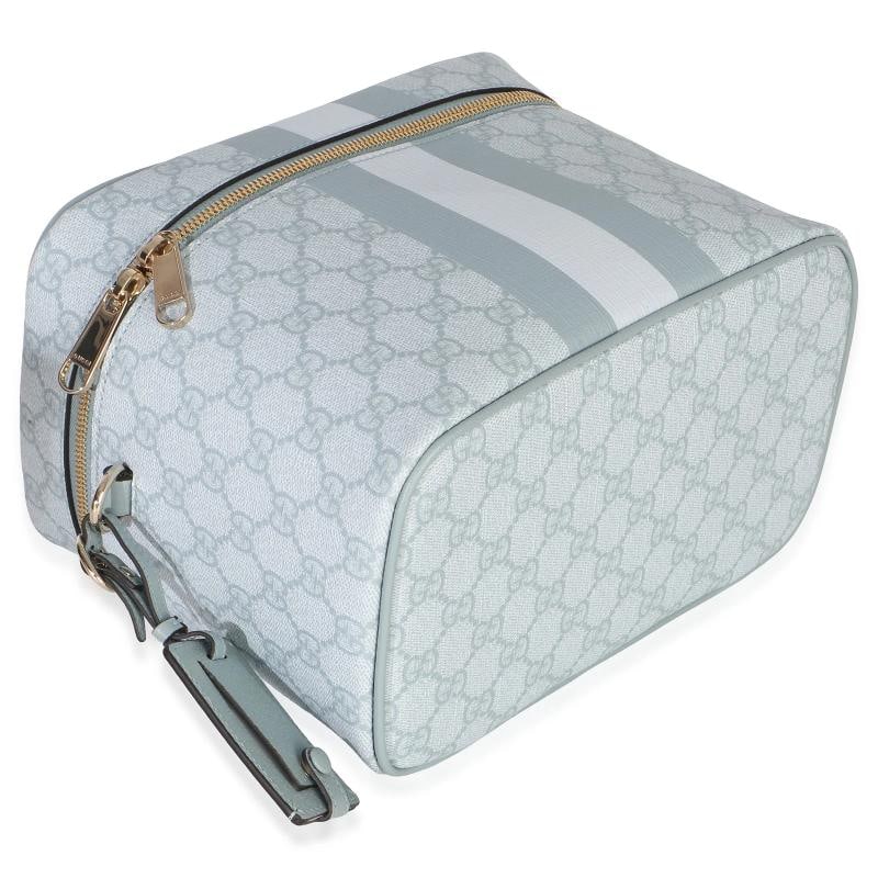 Gucci Light Blue GG Supreme Monogram Dollar Calfskin Medium Savoy Vanity Case - 7