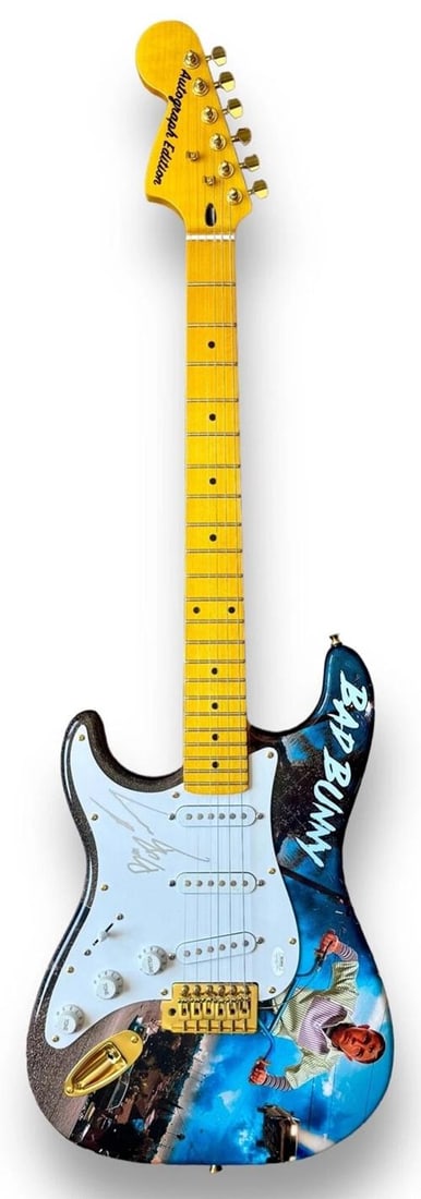 Bad Bunny Signed Guitar Custom Graphics JSA COA Benito Martinez YHLQMDLG - 3