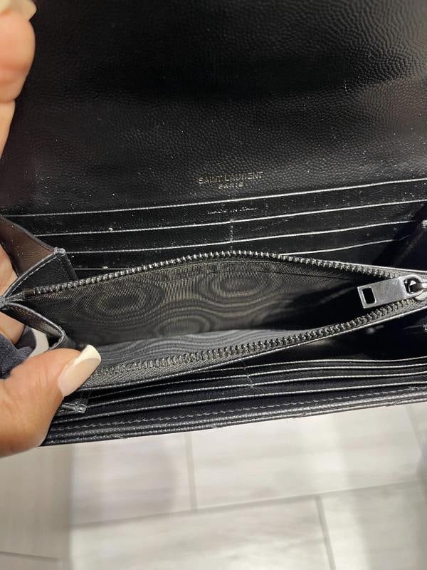 YSL Saint Laurent Monogram Large Flap Wallet in Grained Leather - 10