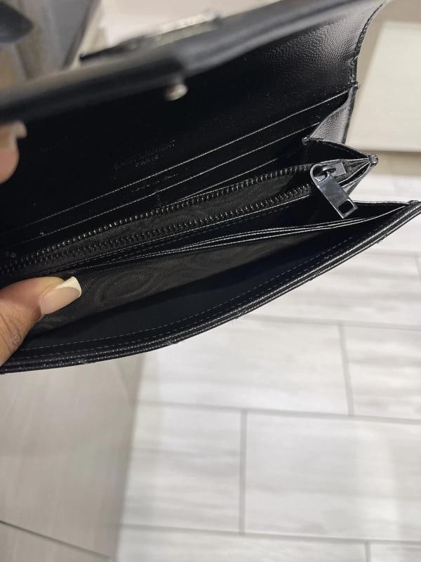 YSL Saint Laurent Monogram Large Flap Wallet in Grained Leather - 11