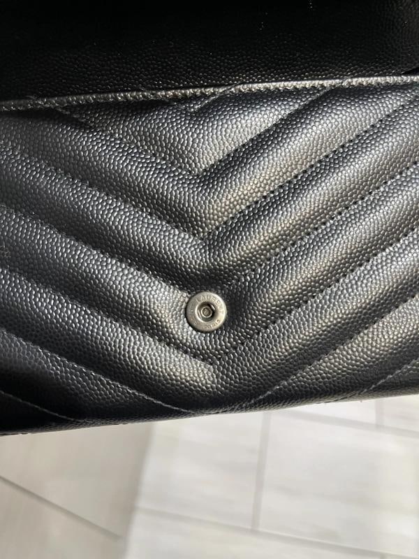 YSL Saint Laurent Monogram Large Flap Wallet in Grained Leather - 13