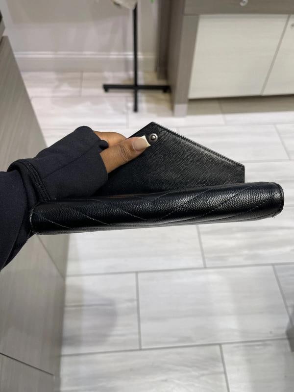 YSL Saint Laurent Monogram Large Flap Wallet in Grained Leather - 19