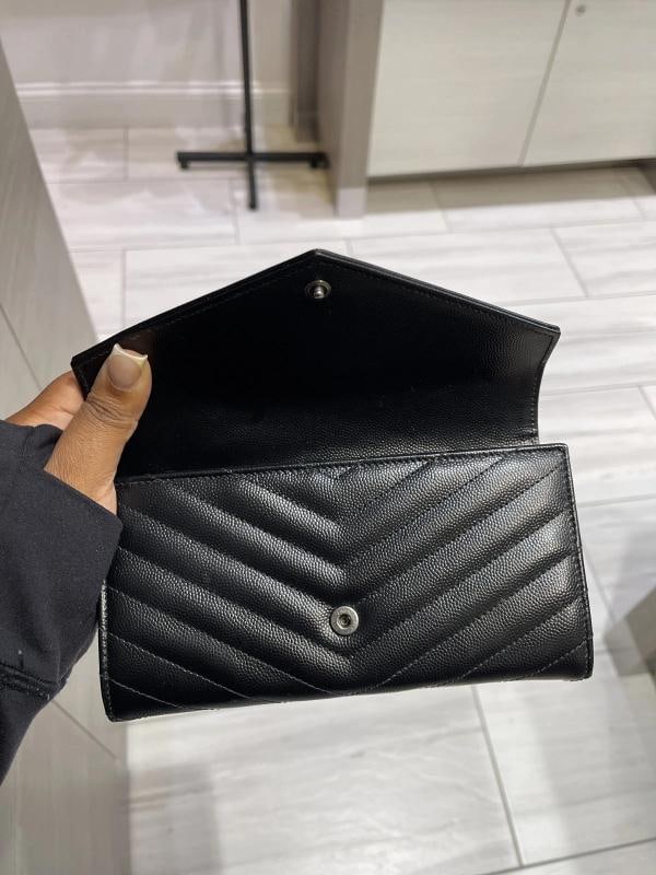 YSL Saint Laurent Monogram Large Flap Wallet in Grained Leather - 5