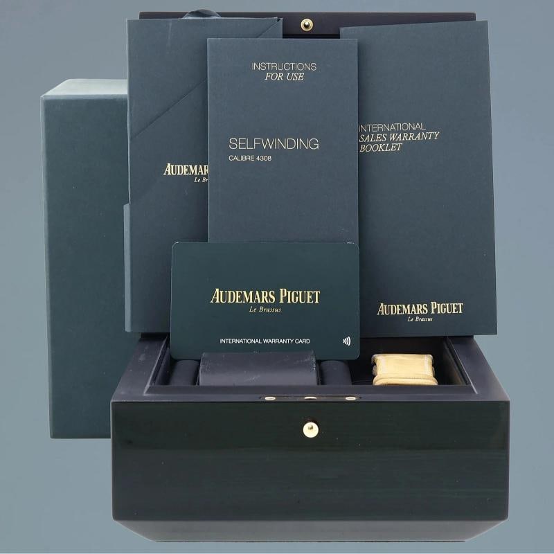PAPERS Audemars Piguet Royal Oak Offshore White Gold Black 42mm 15720CN Watch - 7