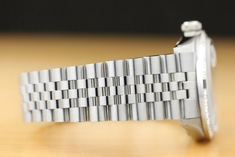 MENS ROLEX DATEJUST 1603 SILVER DIAMOND SAPPHIRE 18K GOLD STAINLESS STEEL WATCH - 7