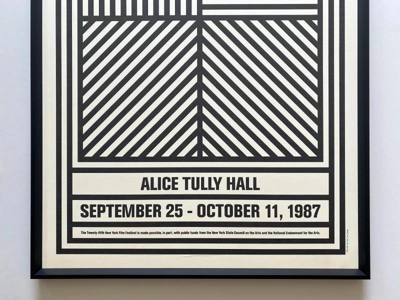 SOL LEWITT RARE 1987 SILKSCREEN PRINT FRAMED 25TH NEW YORK FILM FESTIVAL POSTER - 3