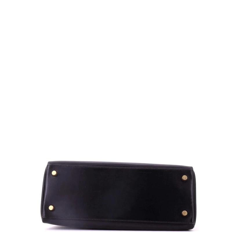 Hermes Kelly Handbag Black Box Calf with Gold Hardware 28 - 4